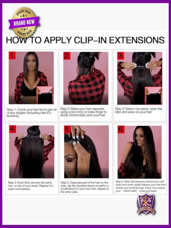 Clip in Real Remy Human Hair Extensions Straight 14in 80g 7pcs main image 5